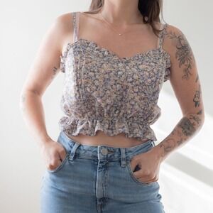 Blu Pepper Floral‎ Tank Top Sweetheart Style